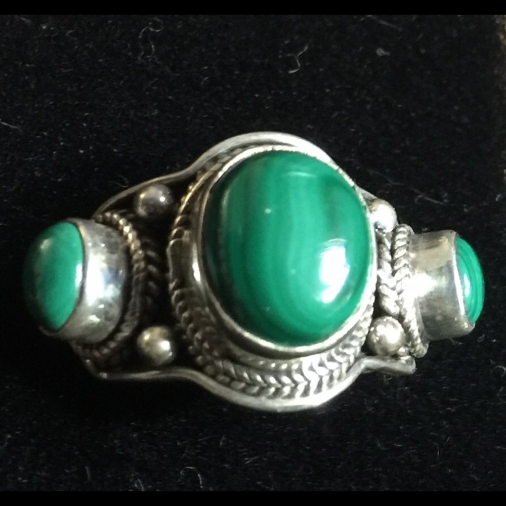 Malachite & 925 Silver Ring